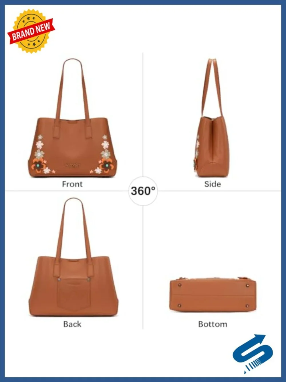 Tote Bag for Women Designer Floral Purse Handbag Top Handle Satchel Shoulder